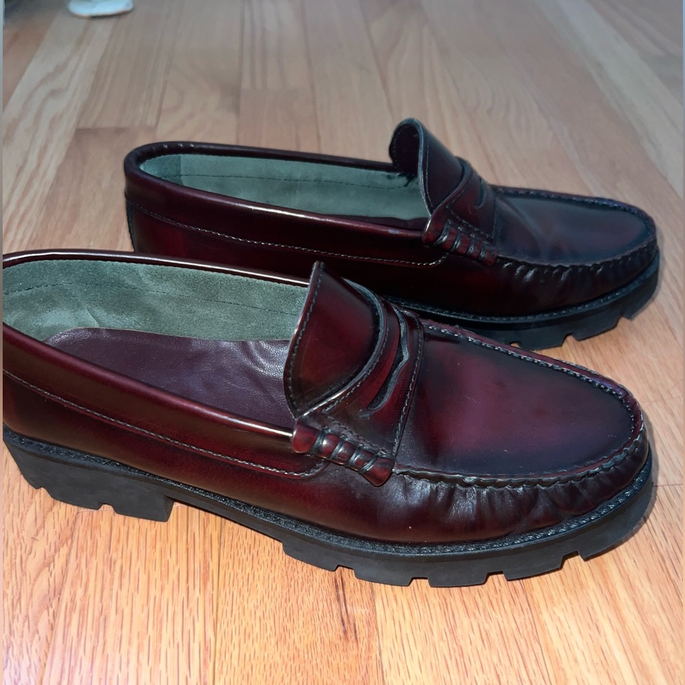 Burgundy Patent Leather Loafers